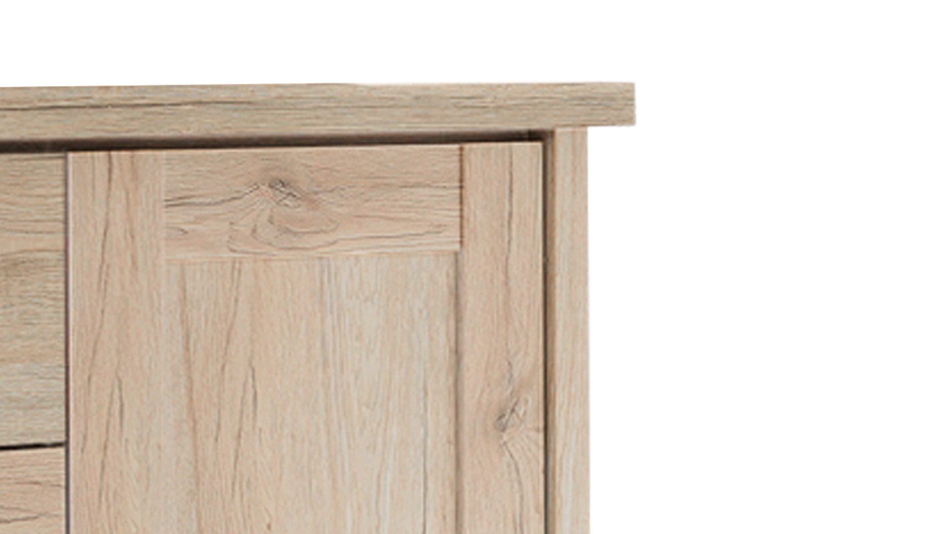 Kombikommode Pol-power aus Holz in Holzfarben Kombikommode San Remo Eiche -  zwei Türen, vier Schubladen