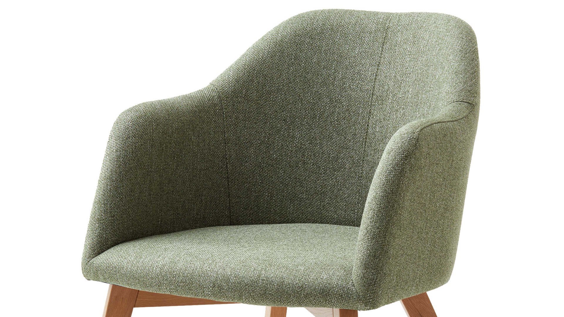 Polsterstuhl Standard furniture factory aus Stoff in Grün Armlehnstuhl Charly grüner Webstoff Nexus 9016 & Eichenholzfüße