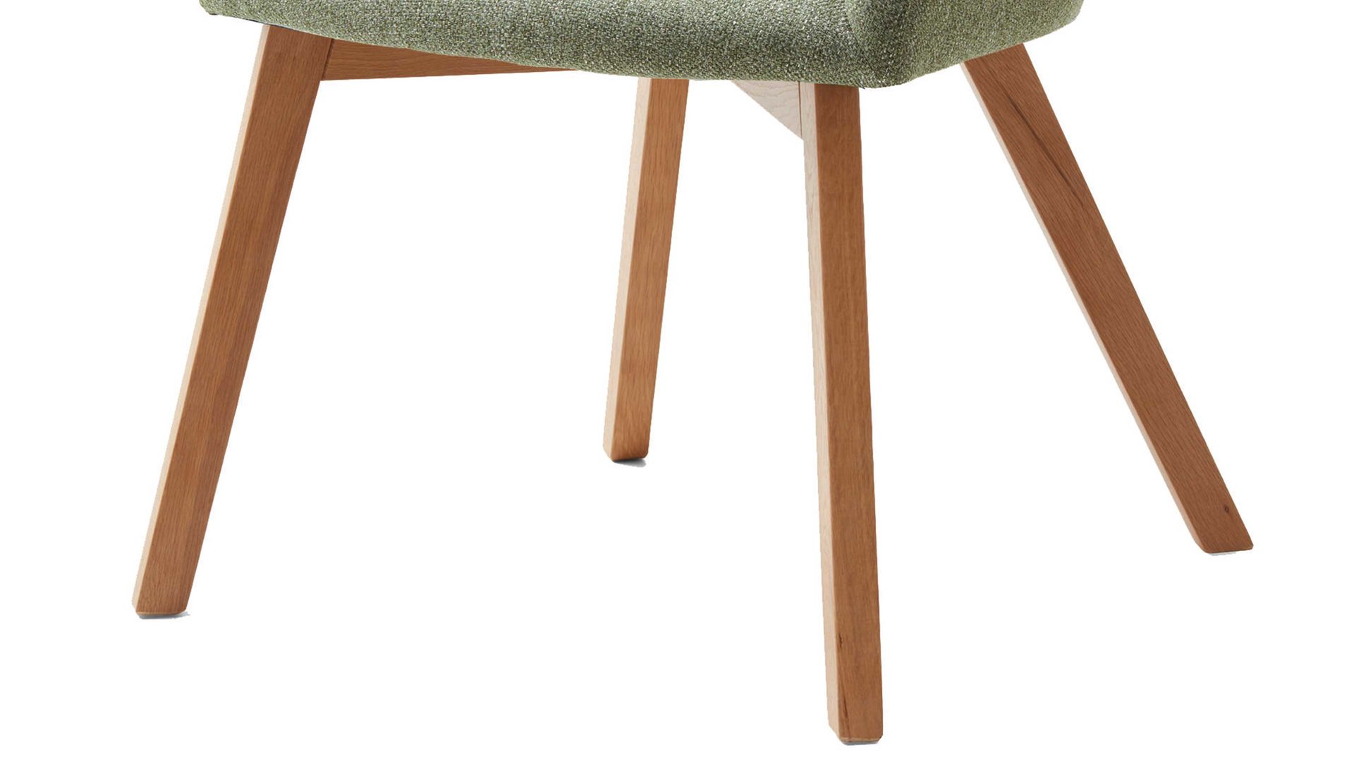 Polsterstuhl Standard furniture factory aus Stoff in Grün Armlehnstuhl Charly grüner Webstoff Nexus 9016 & Eichenholzfüße
