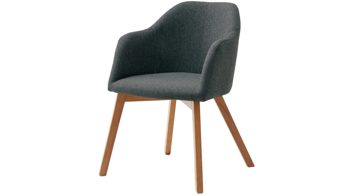 Polsterstuhl Standard furniture factory aus Stoff in Grau Armlehnstuhl Charly grauer Webstoff Nexus 9019 & Eichenholzfüße