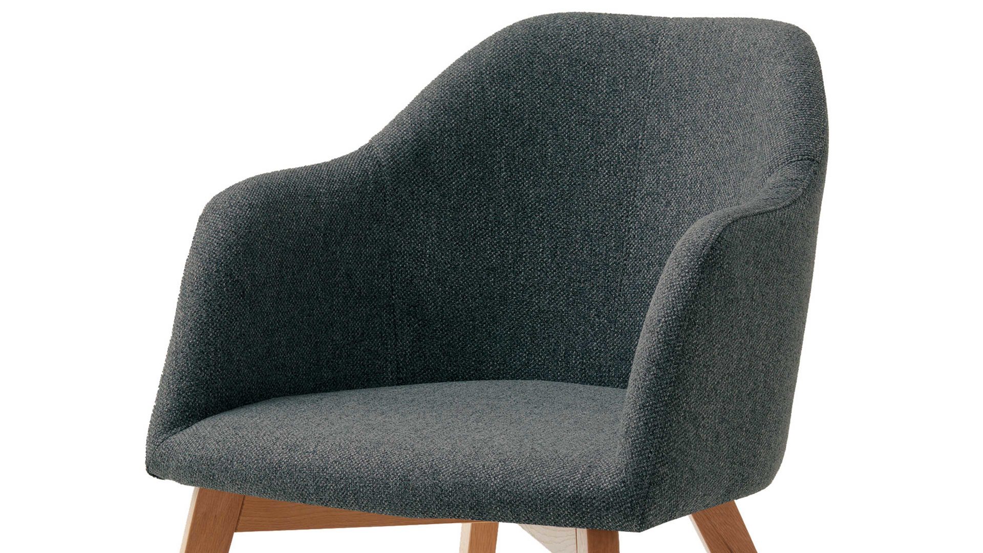 Polsterstuhl Standard furniture factory aus Stoff in Grau Armlehnstuhl Charly grauer Webstoff Nexus 9019 & Eichenholzfüße