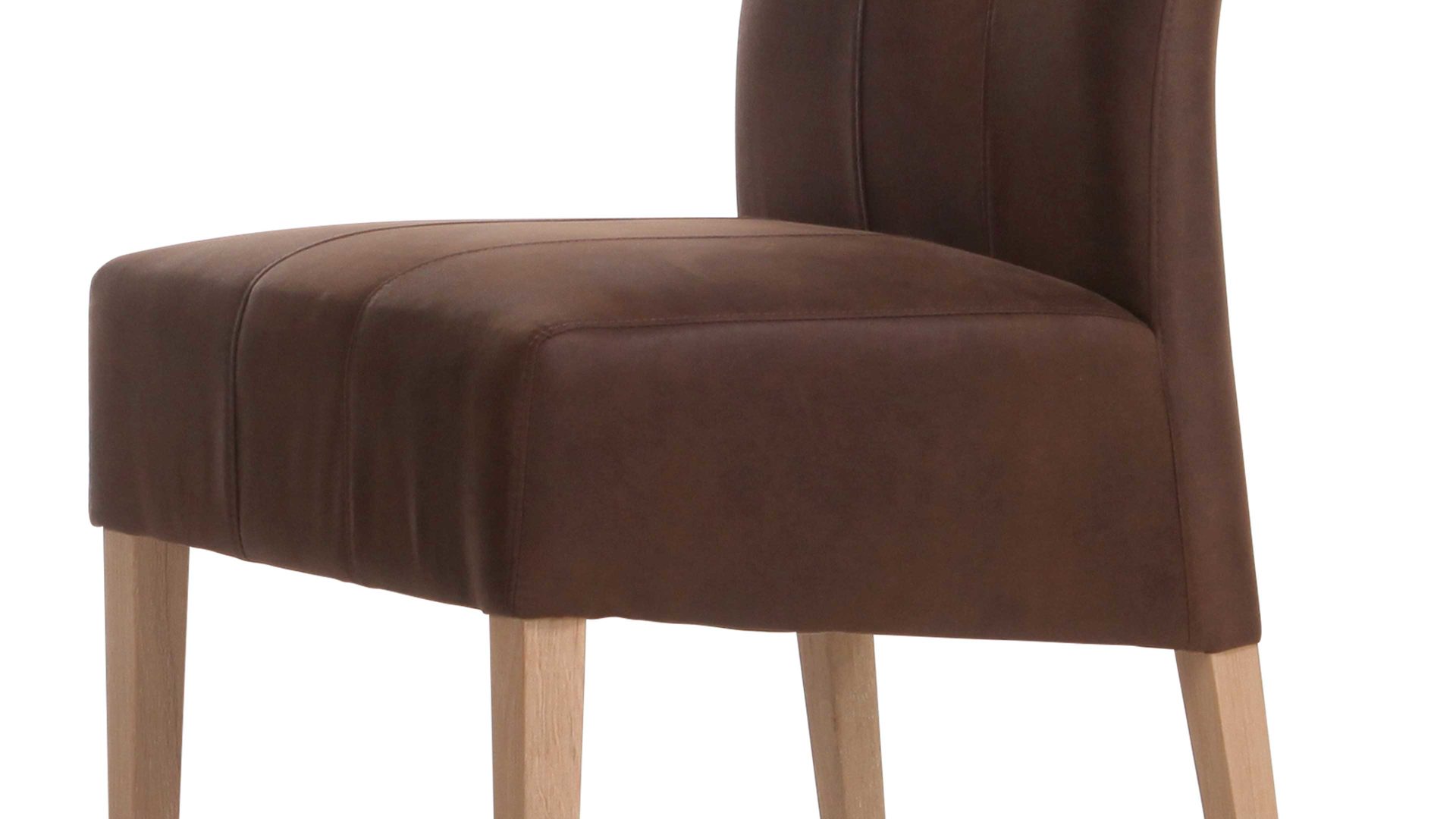 Polsterstuhl Standard furniture factory aus Stoff in Braun Polsterstuhl Vigo als Esszimmermöbel dunkelbrauner Bezug Grizzly 1000 & Eichenholzfüße