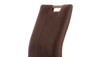 Polsterstuhl Standard furniture factory aus Stoff in Braun Polsterstuhl Vigo als Esszimmermöbel dunkelbrauner Bezug Grizzly 1000 & Eichenholzfüße