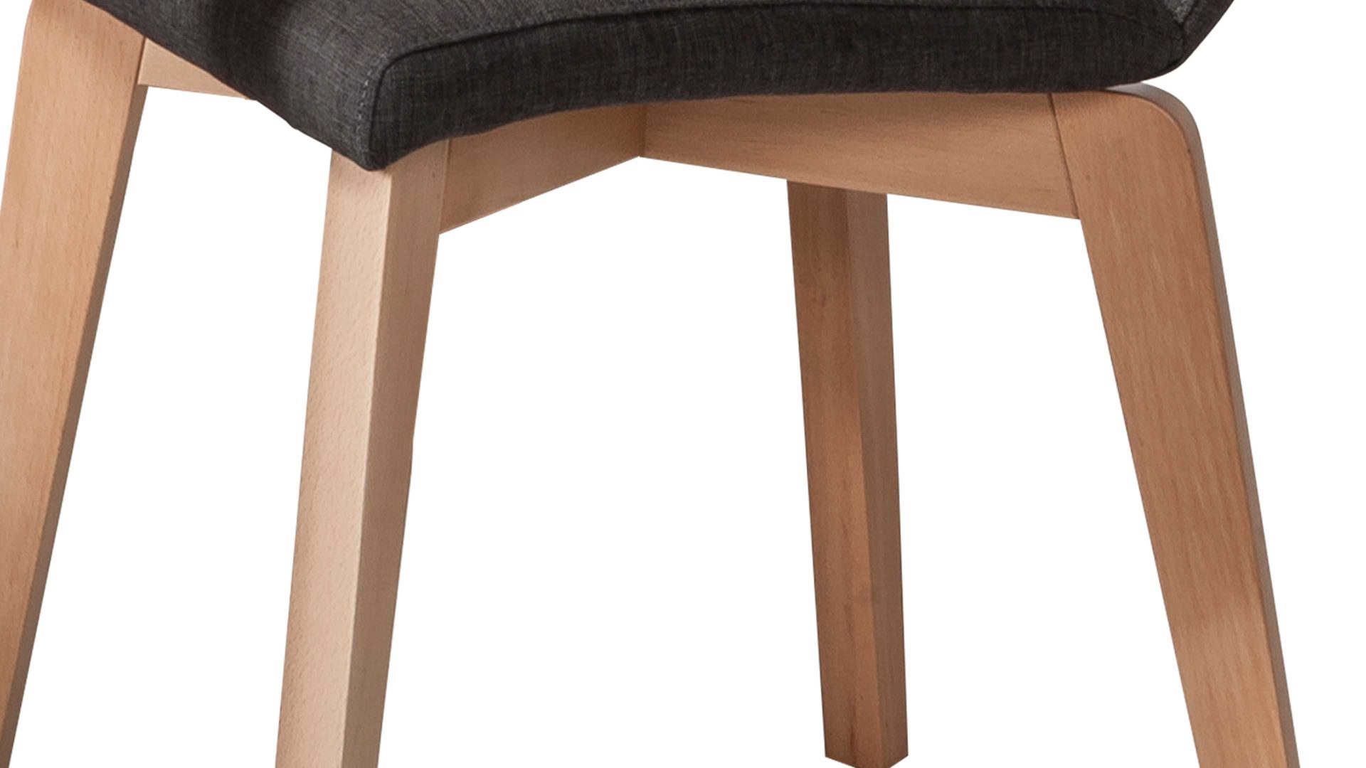 Polsterstuhl Standard furniture factory aus Webstoff in Grau Polsterstuhl bzw. Sitzmöbel Manon anthrazitfarbener Bezug 7047 Grand, Schale 3 & Eichenholzgestell