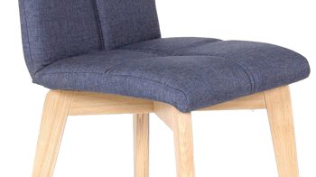 Polsterstuhl Standard furniture factory aus Stoff in Blau Polsterstuhl Manon als Esszimmerstuhl  jeansblauer Bezug Grand 4012, Schale 2 & Buchenholzgestell
