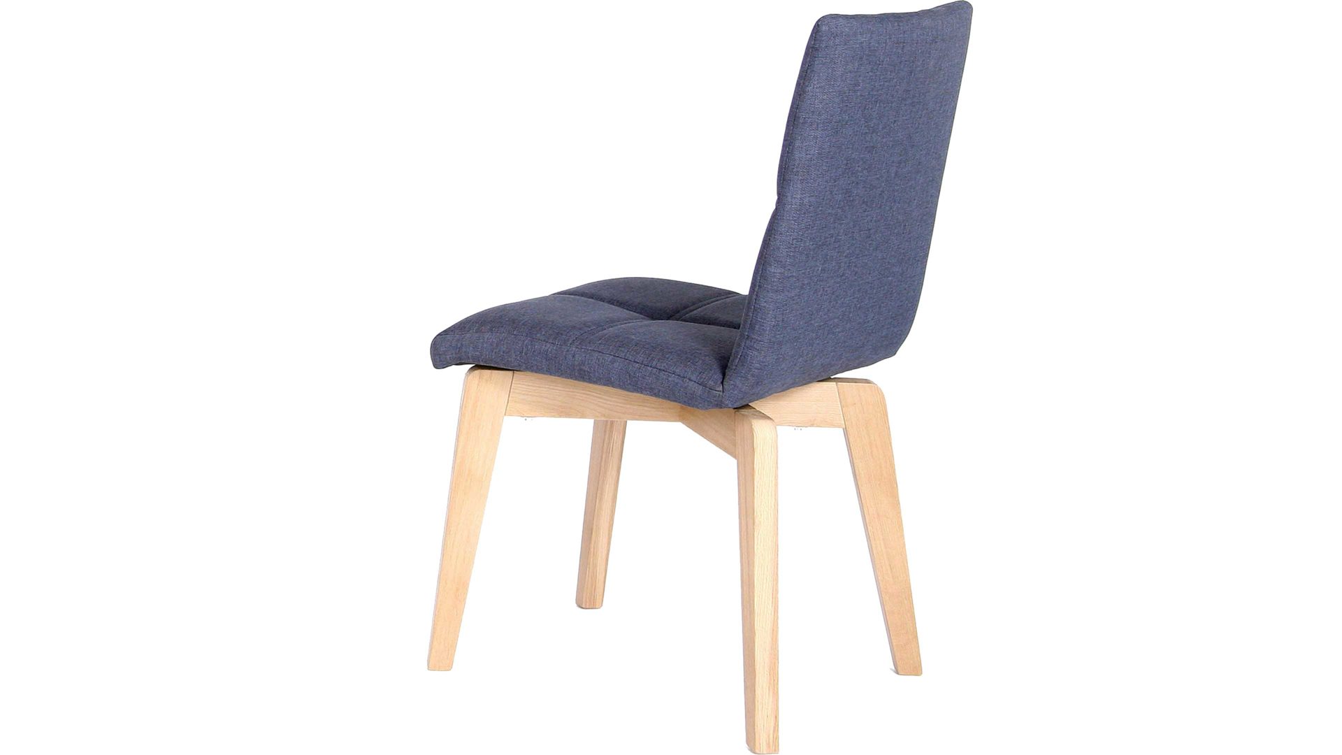 Polsterstuhl Standard furniture factory aus Stoff in Blau Polsterstuhl Manon als Esszimmerstuhl  jeansblauer Bezug Grand 4012, Schale 2 & Buchenholzgestell