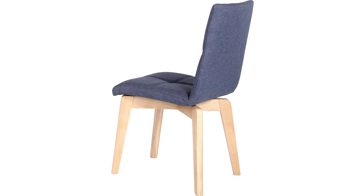 Polsterstuhl Standard furniture factory aus Stoff in Blau Polsterstuhl Manon als Esszimmerstuhl  jeansblauer Bezug Grand 4012, Schale 2 & Buchenholzgestell