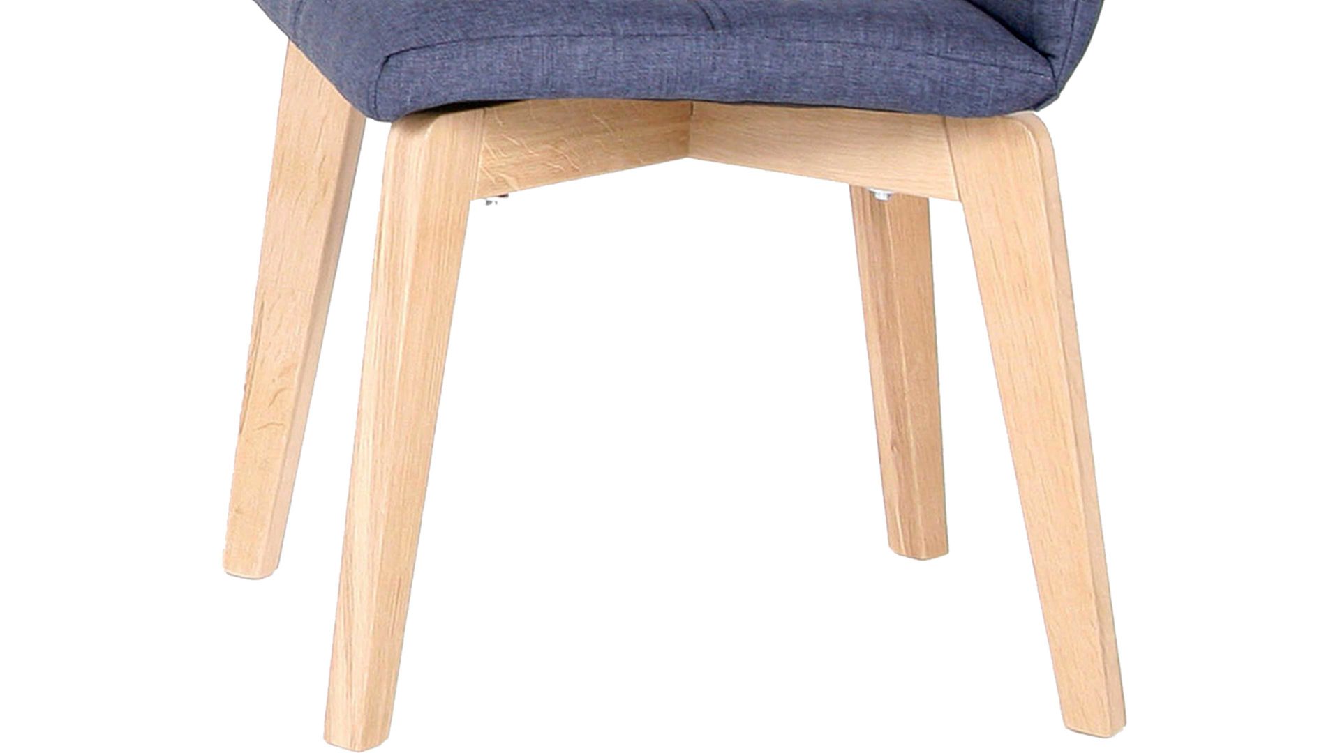 Polsterstuhl Standard furniture factory aus Stoff in Blau Polsterstuhl Manon als Esszimmerstuhl  jeansblauer Bezug Grand 4012, Schale 2 & Buchenholzgestell