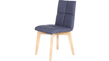 Polsterstuhl Standard furniture factory aus Stoff in Blau Polsterstuhl Manon als Esszimmerstuhl  jeansblauer Bezug Grand 4012, Schale 2 & Buchenholzgestell