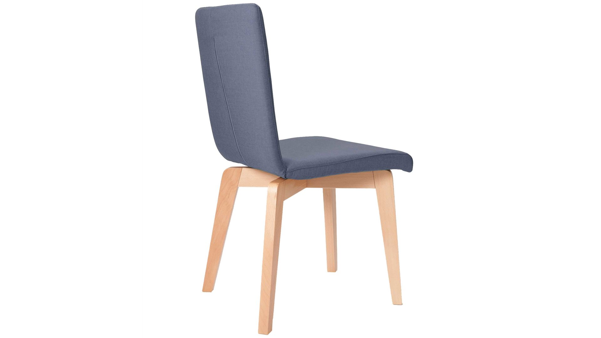 Polsterstuhl Standard furniture factory aus Stoff in Blau Polsterstuhl Manon, ein attraktives Sitzmöbel mit Sitzkomfort  jeansblauer Bezug Grand 4012, Schale 3 & Buchegestell