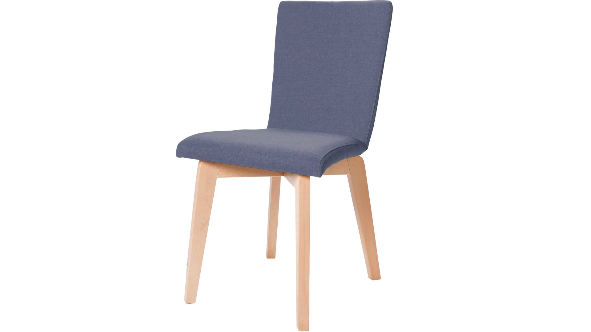 Polsterstuhl Standard furniture factory aus Stoff in Blau Polsterstuhl Manon, ein attraktives Sitzmöbel mit Sitzkomfort  jeansblauer Bezug Grand 4012, Schale 3 & Buchegestell
