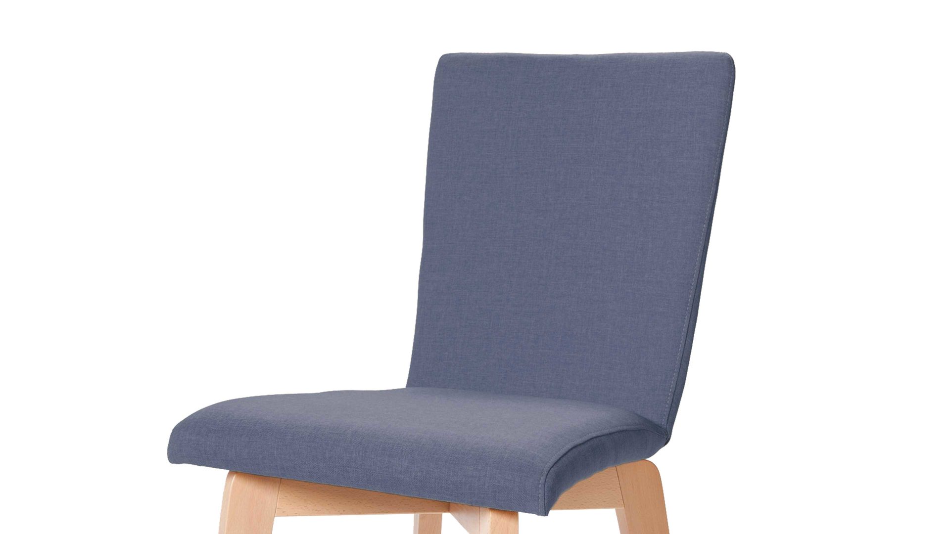 Polsterstuhl Standard furniture factory aus Stoff in Blau Polsterstuhl Manon, ein attraktives Sitzmöbel mit Sitzkomfort  jeansblauer Bezug Grand 4012, Schale 3 & Buchegestell