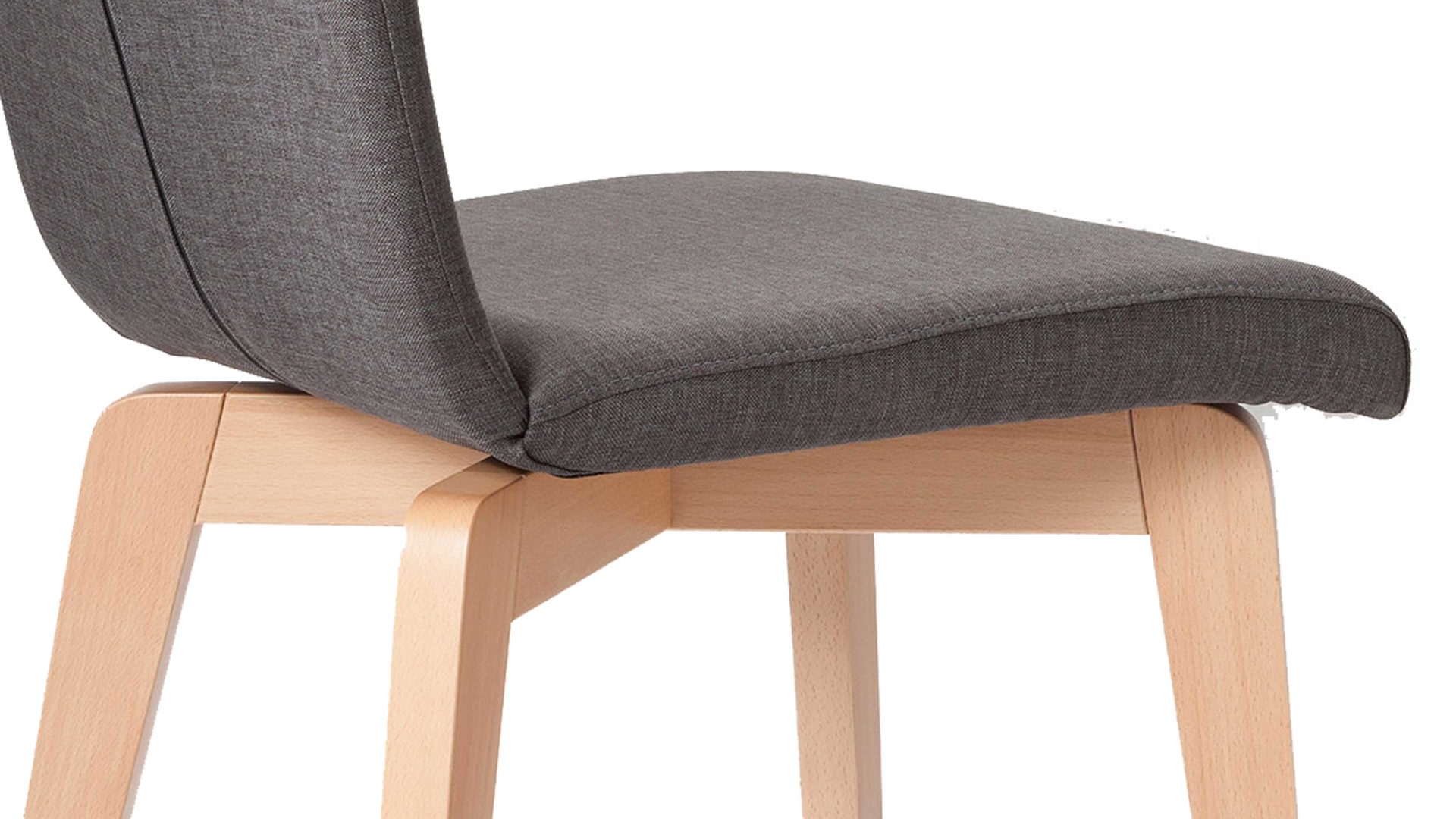 Vierfußstuhl Standard furniture factory aus Webstoff in Braun Polsterstuhl bzw. Esszimmerstuhl Manon mit Sitzkomfort brauner Bezug Grand 4004, Sitzschale 3 & Buchenholzfüße