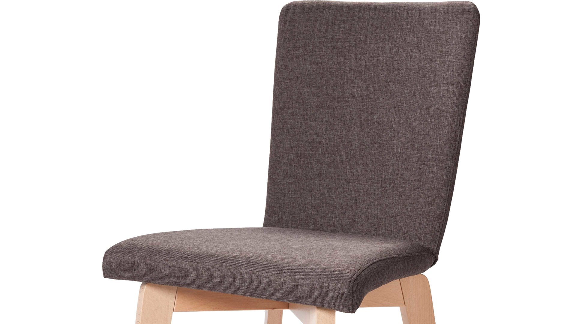 Vierfußstuhl Standard furniture factory aus Webstoff in Braun Polsterstuhl bzw. Esszimmerstuhl Manon mit Sitzkomfort brauner Bezug Grand 4004, Sitzschale 3 & Buchenholzfüße