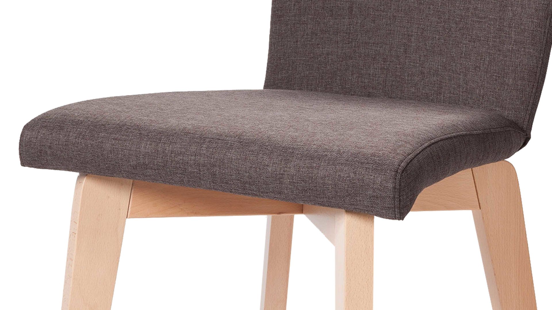 Vierfußstuhl Standard furniture factory aus Webstoff in Braun Polsterstuhl bzw. Esszimmerstuhl Manon mit Sitzkomfort brauner Bezug Grand 4004, Sitzschale 3 & Buchenholzfüße