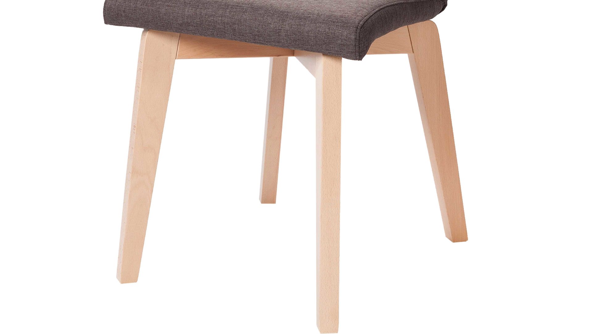 Vierfußstuhl Standard furniture factory aus Webstoff in Braun Polsterstuhl bzw. Esszimmerstuhl Manon mit Sitzkomfort brauner Bezug Grand 4004, Sitzschale 3 & Buchenholzfüße