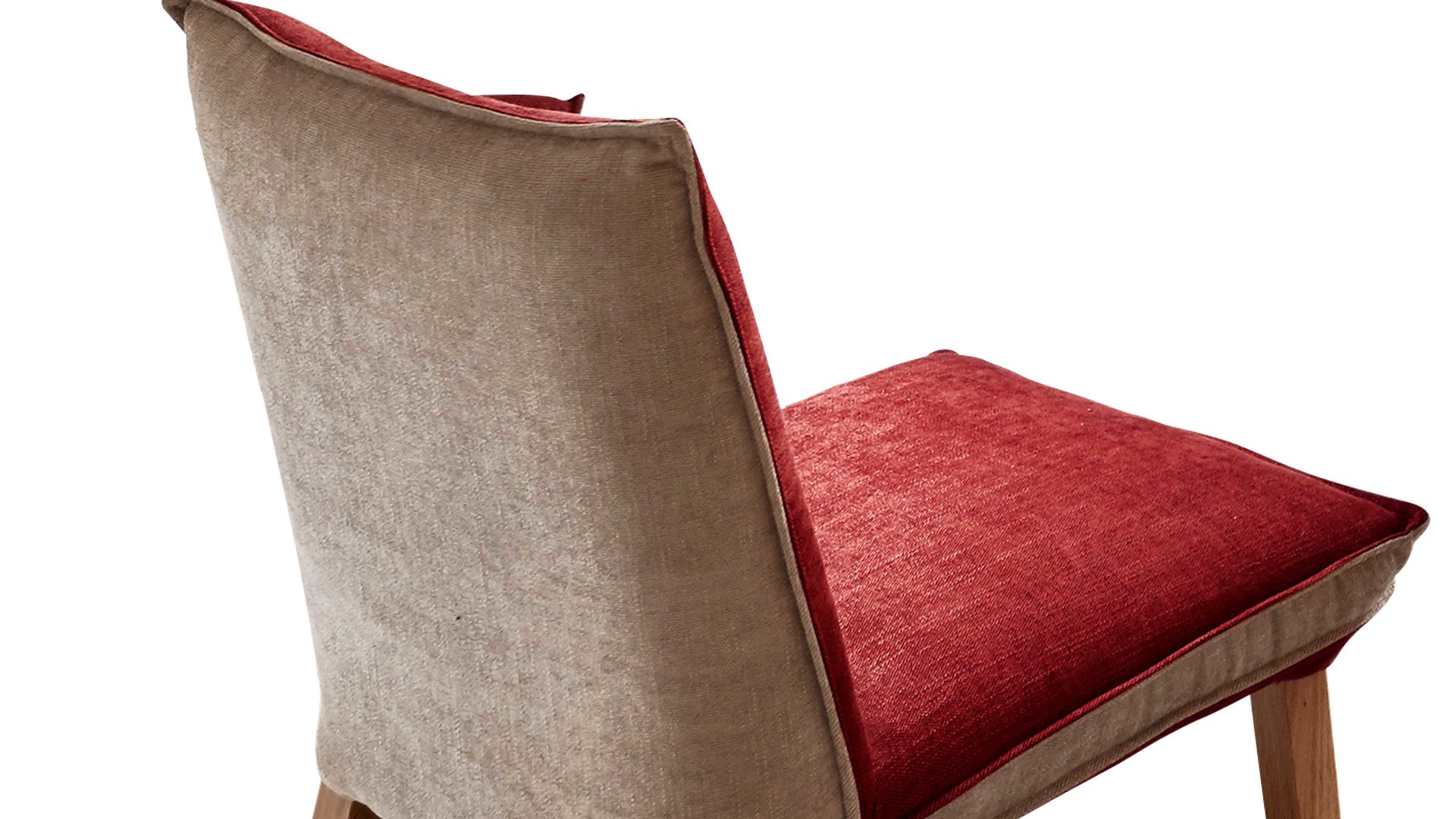 Polsterstuhl Standard furniture factory aus Stoff in Rot Polsterstuhl bzw. Sitzmöbel Genua Rot & Camel, Bezug Kombi Rosso & Eichenholzfüße