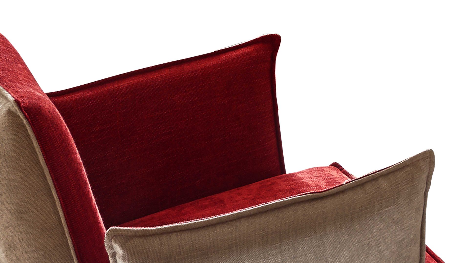 Polsterstuhl Standard furniture factory aus Stoff in Rot Polsterstuhl Genua mit Armlehnen als Sitzmöbel Rot & Camel, Bezug Kombi Rosso & Eichenholzfüße