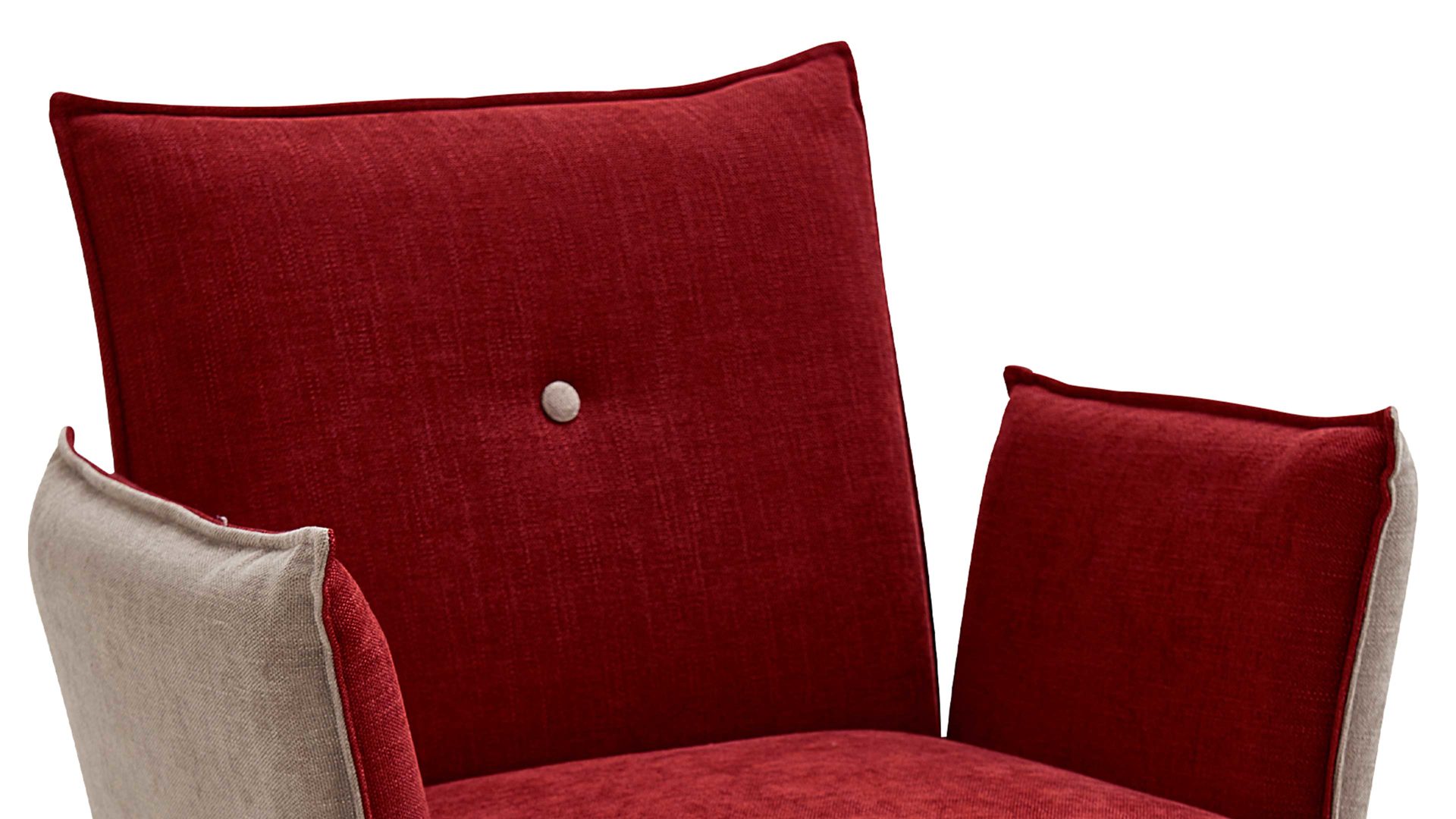 Polsterstuhl Standard furniture factory aus Stoff in Rot Polsterstuhl Genua mit Armlehnen als Sitzmöbel Rot & Camel, Bezug Kombi Rosso & Eichenholzfüße