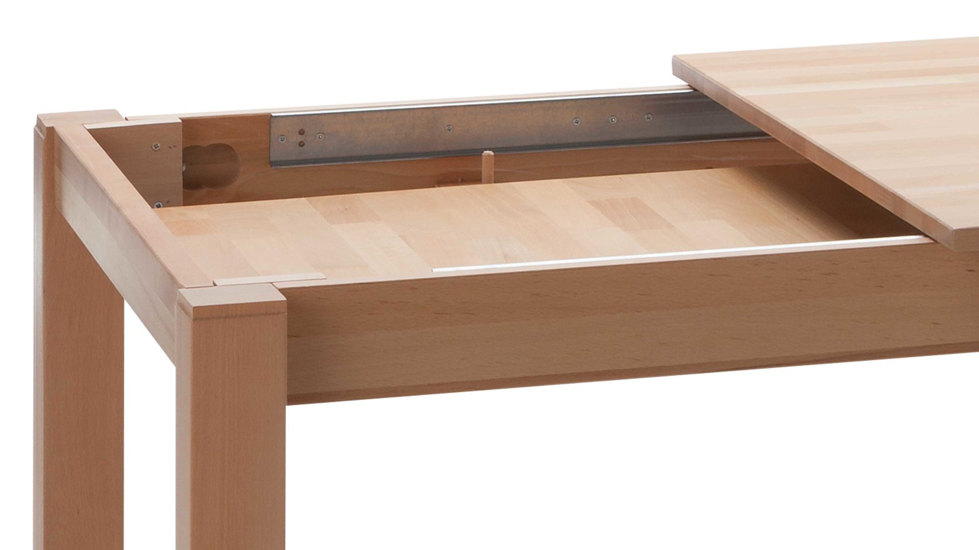 Auszugtisch Standard furniture factory aus Holz in Holzfarben Massivholztisch Fano mit Gestellauszug lackierte Kernbuche – ca. 160–260 x 90 cm