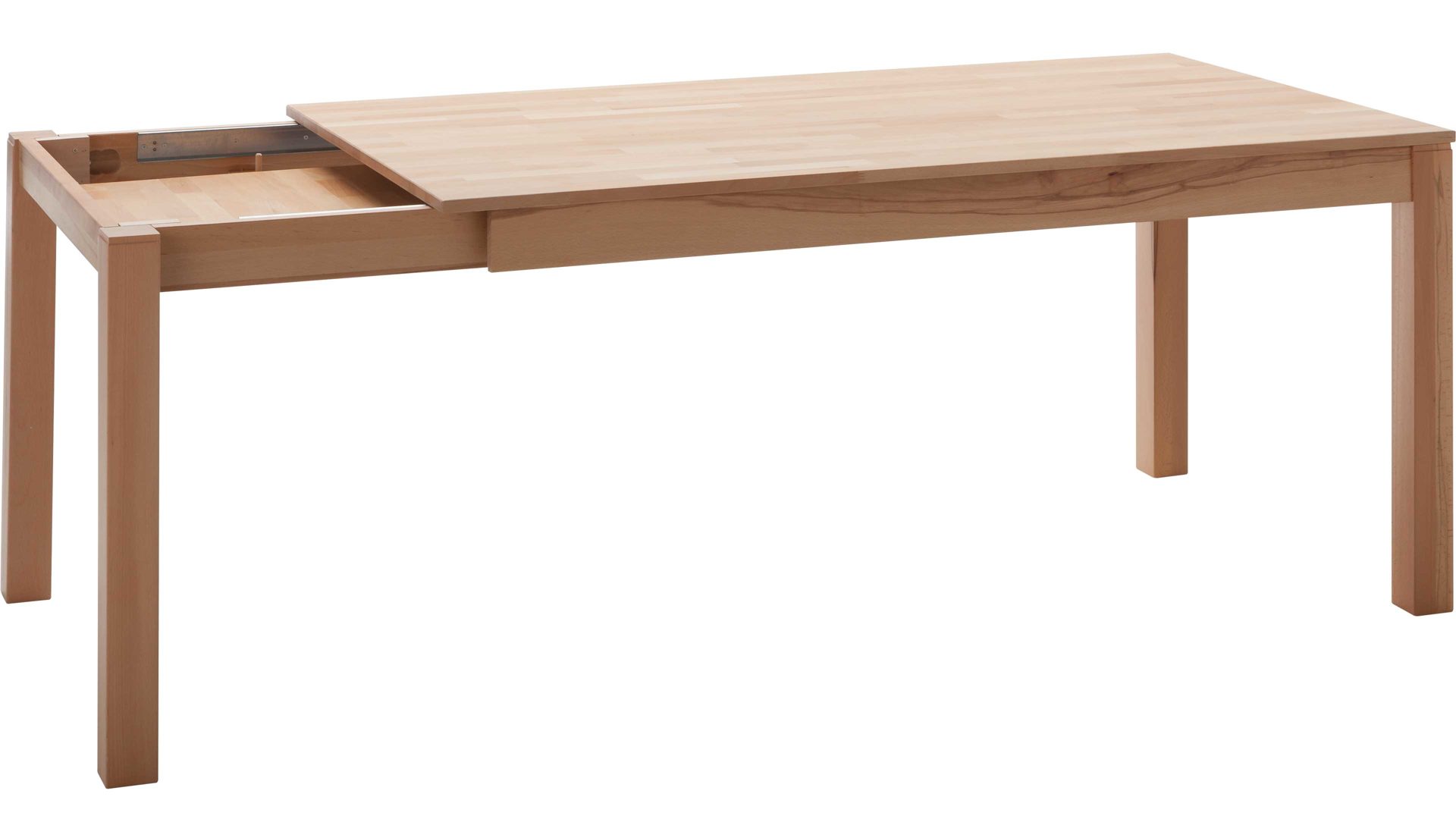 Auszugtisch Standard furniture factory aus Holz in Holzfarben Massivholztisch Fano mit Gestellauszug lackierte Kernbuche – ca. 160–260 x 90 cm