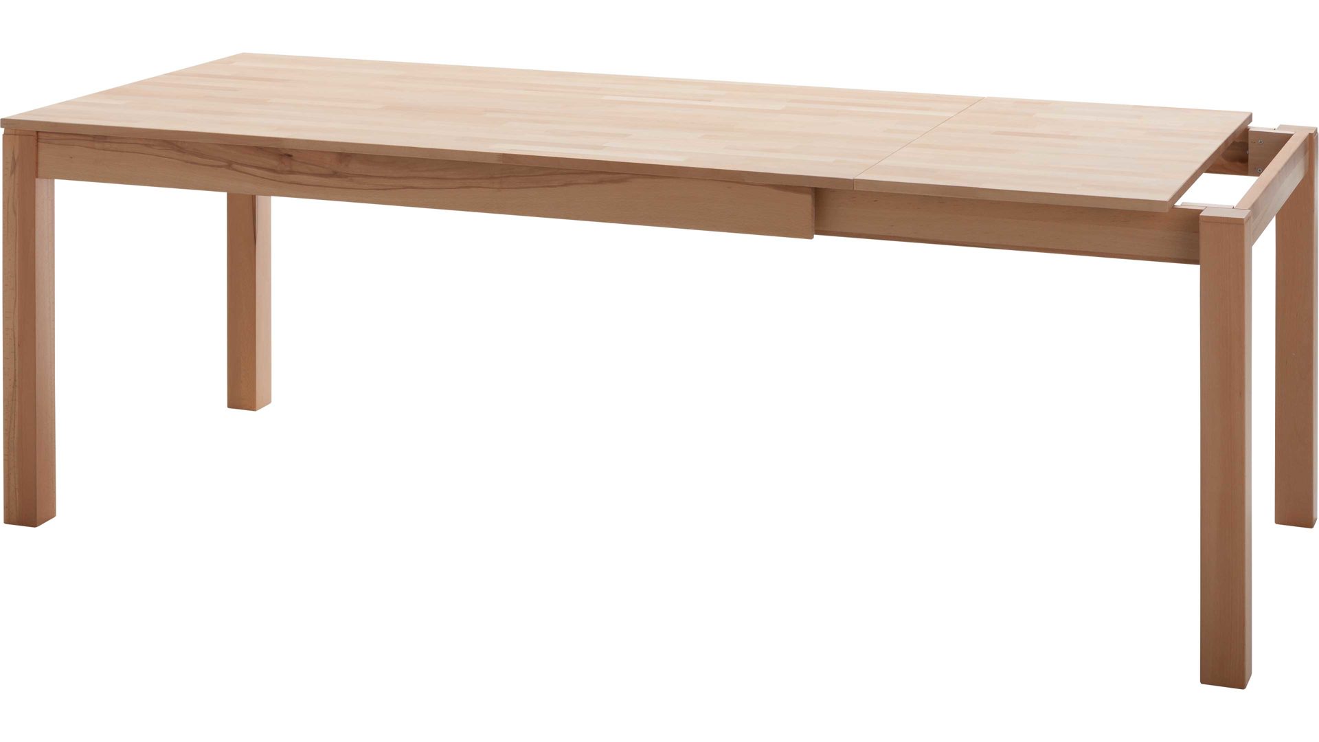 Auszugtisch Standard furniture factory aus Holz in Holzfarben Massivholztisch Fano mit Gestellauszug lackierte Kernbuche – ca. 140–190 x 90 cm