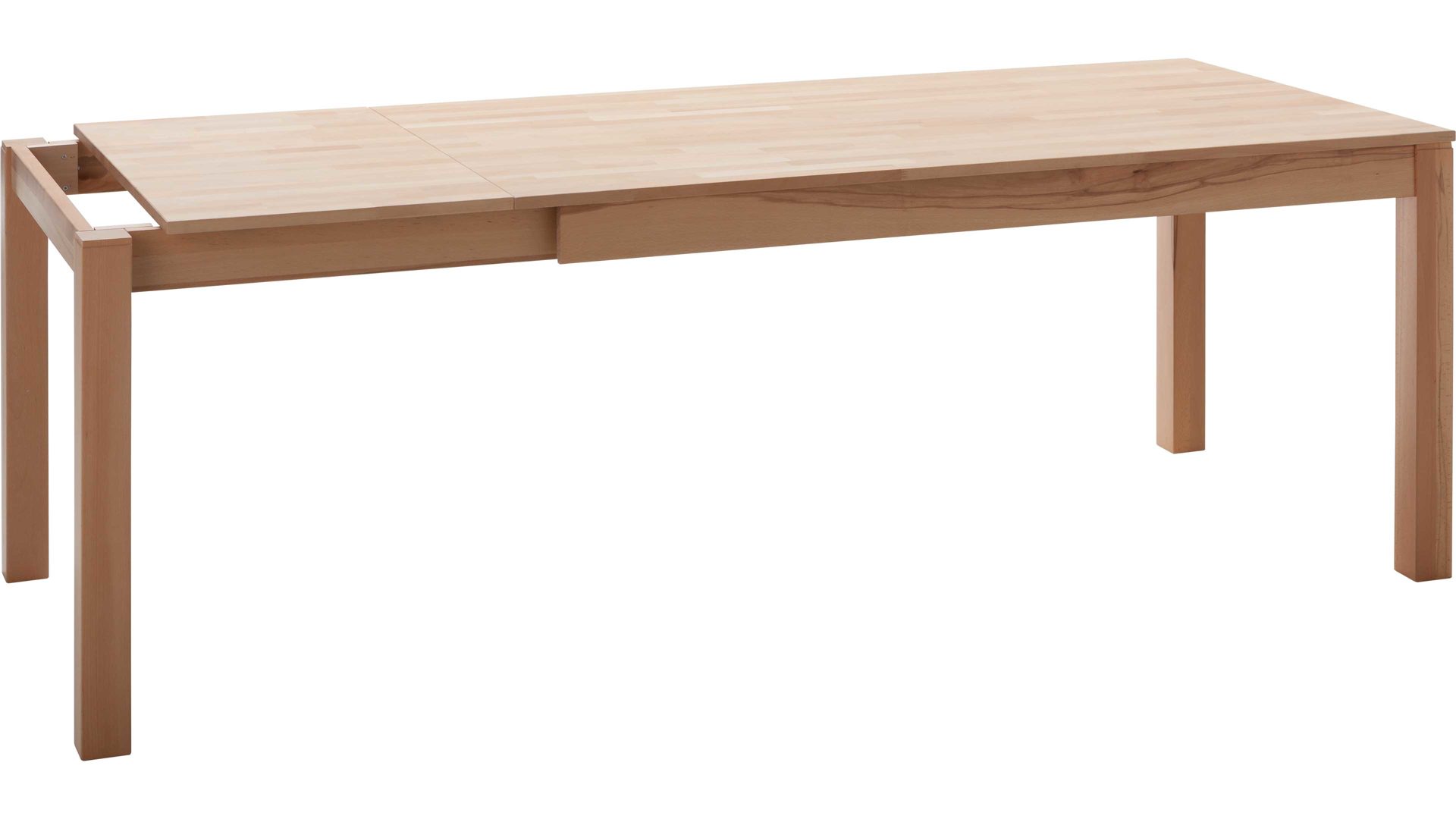 Auszugtisch Standard furniture factory aus Holz in Holzfarben Massivholztisch Fano mit Gestellauszug lackierte Kernbuche – ca. 160–260 x 90 cm