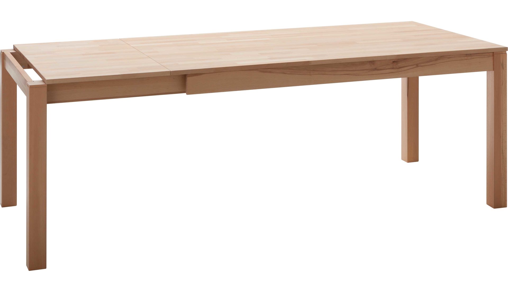 Auszugtisch Standard furniture factory aus Holz in Holzfarben Massivholztisch Fano mit Gestellauszug lackierte Kernbuche – ca. 140–190 x 90 cm