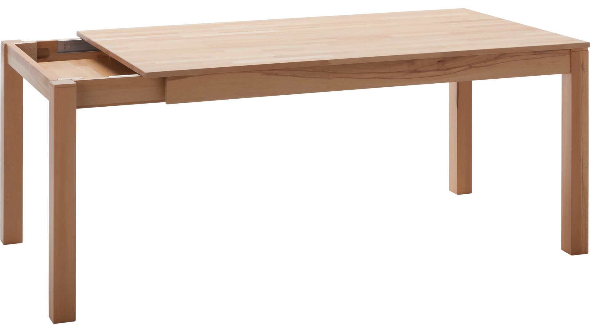 Auszugtisch Standard furniture factory aus Holz in Holzfarben Massivholztisch Fano mit Gestellauszug lackierte Kernbuche – ca. 160–260 x 90 cm