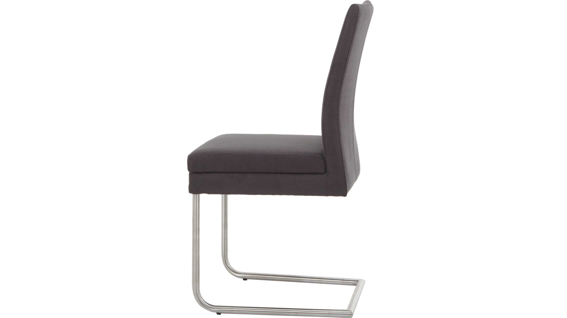 Schwingstuhl Standard furniture factory aus Stoff in Braun Schwingstuhl - Freischwinger Goja dunkelbrauner Bezug Zeus 9808 & Edelstahlgestell