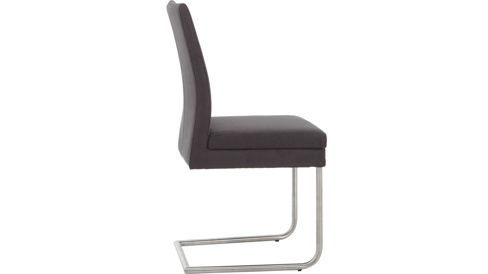 Schwingstuhl Standard furniture factory aus Stoff in Braun Schwingstuhl - Freischwinger Goja dunkelbrauner Bezug Zeus 9808 & Edelstahlgestell