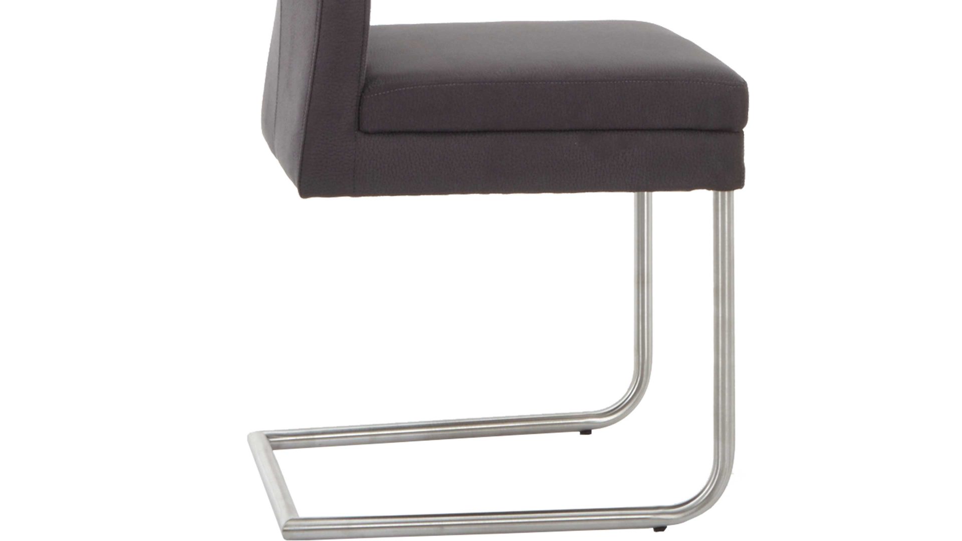 Schwingstuhl Standard furniture factory aus Stoff in Braun Schwingstuhl - Freischwinger Goja dunkelbrauner Bezug Zeus 9808 & Edelstahlgestell