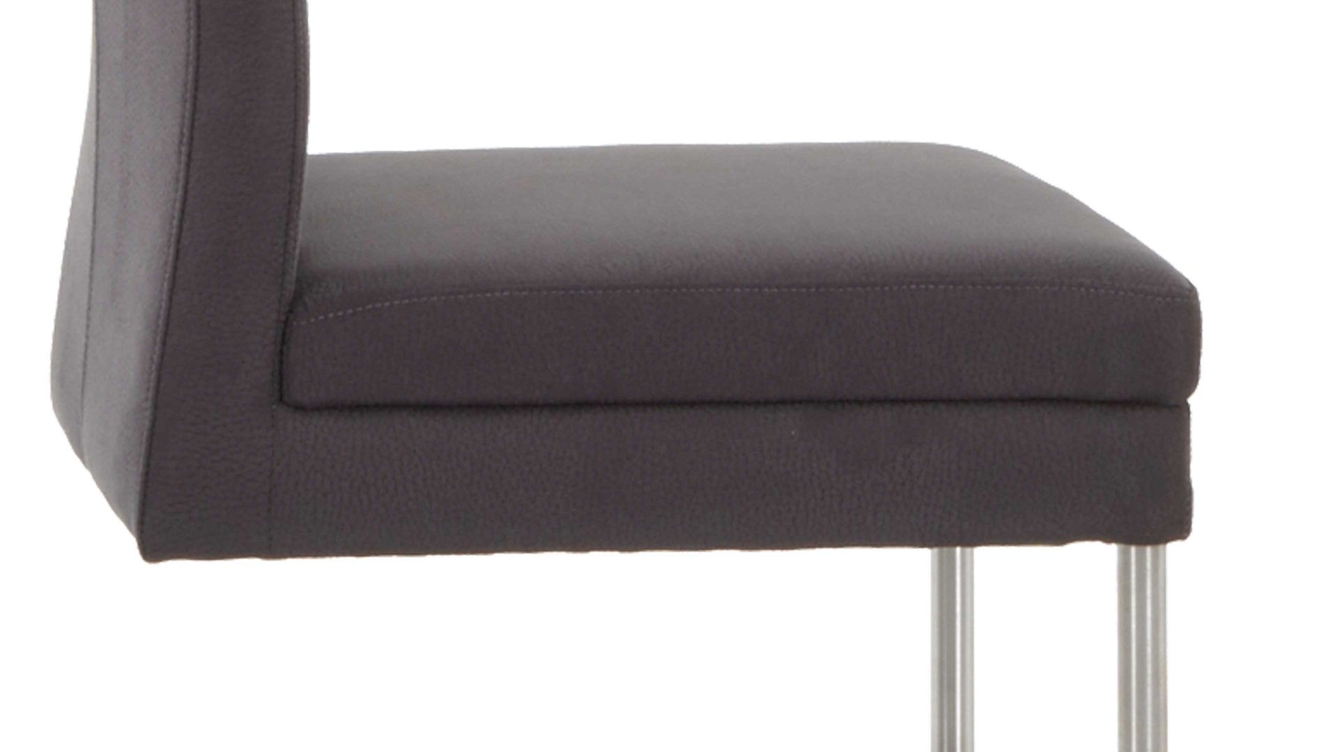 Schwingstuhl Standard furniture factory aus Stoff in Braun Schwingstuhl - Freischwinger Goja dunkelbrauner Bezug Zeus 9808 & Edelstahlgestell