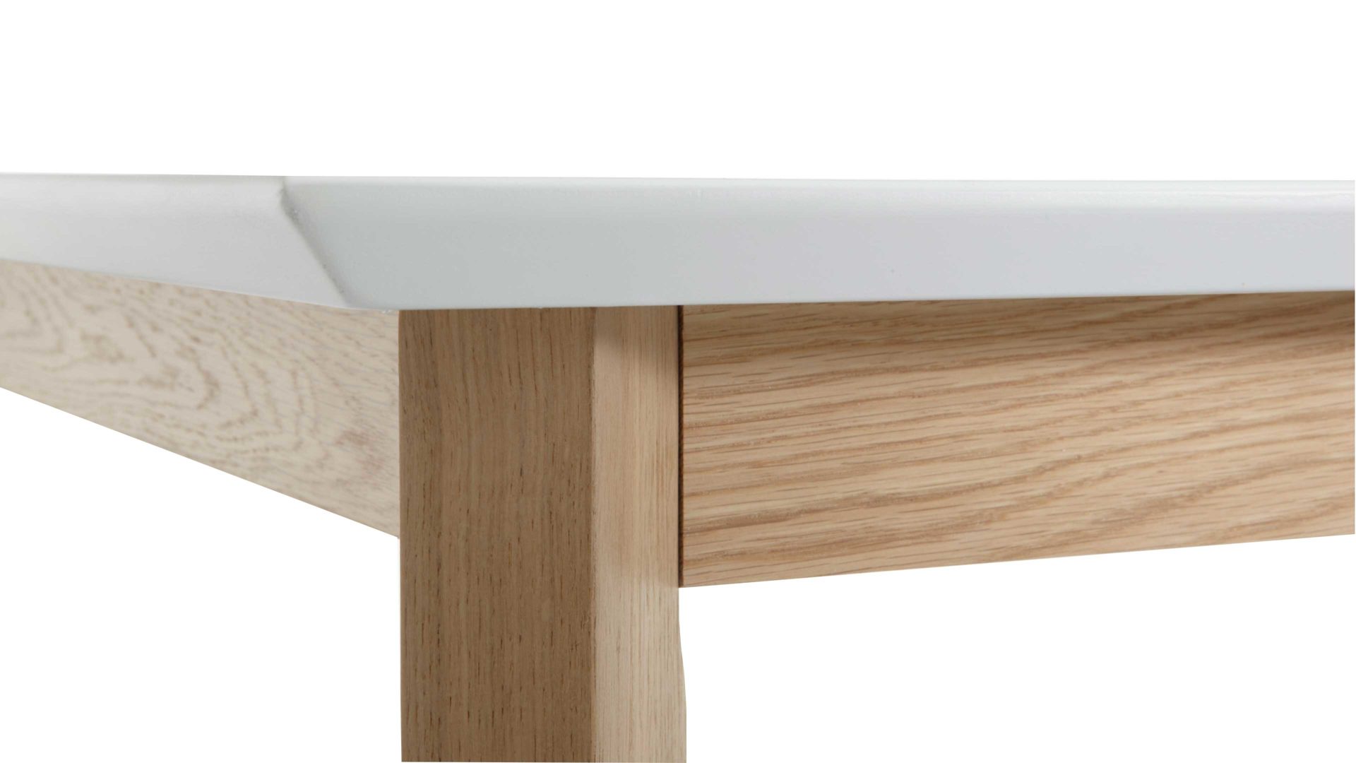 Auszugtisch Standard furniture factory aus Holz in Weiß Esszimmertisch Bonny mit Auszug bzw. Ausziehtisch Mattweiß & geölte Eiche - ca. 120-160 x 80 cm