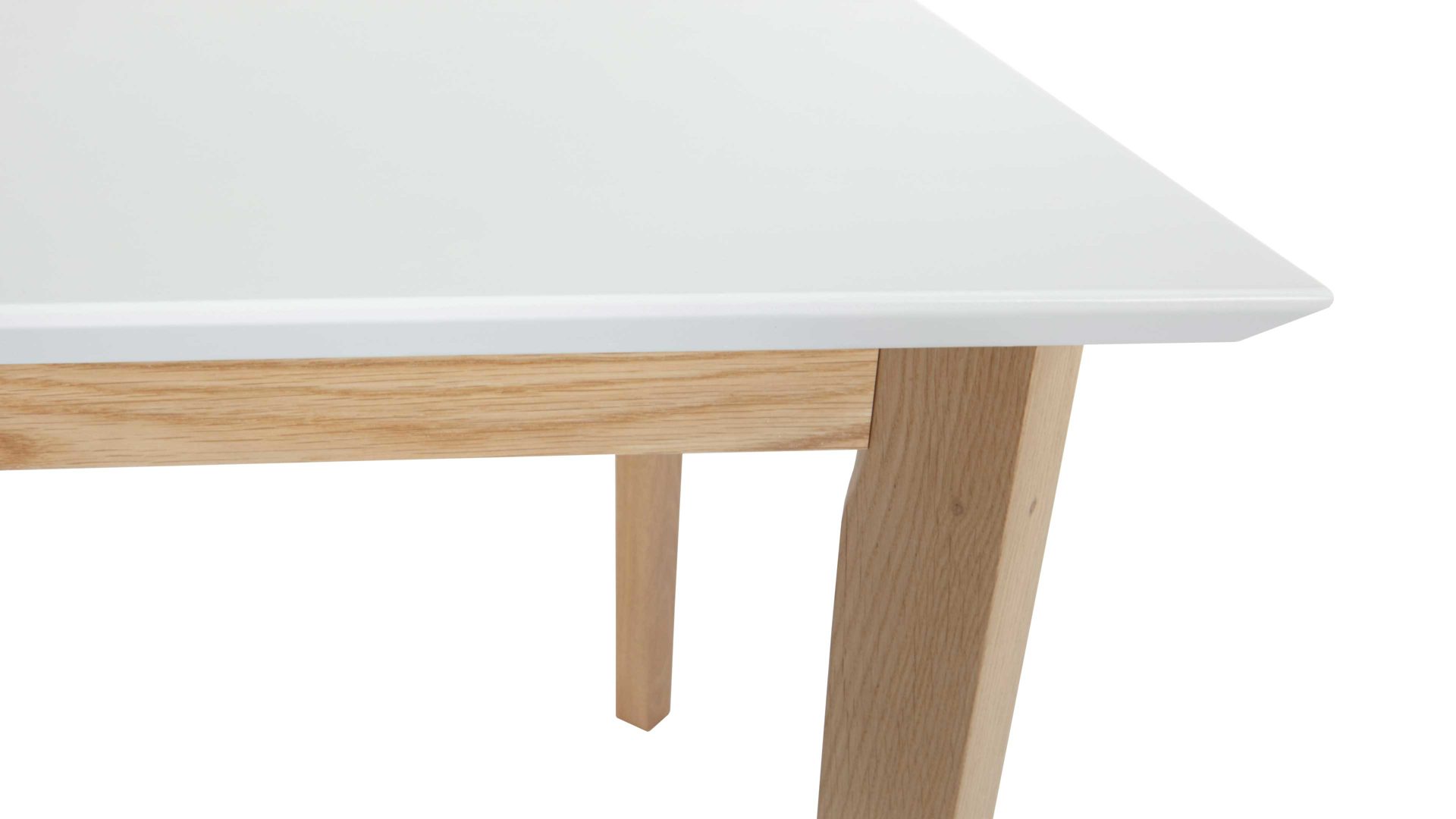 Esstisch Standard furniture factory aus Holz in Weiß Esszimmertisch Bonny Mattweiß & geölte Eiche - ca. 140 x 80 cm