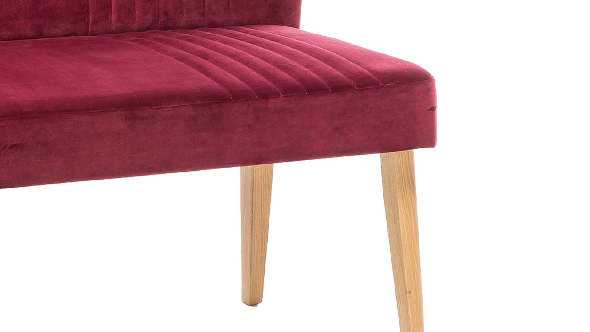 Polsterbank Standard furniture factory aus Stoff in Rot Polsterbank bzw. Sitzbank Jaca chiantifarbener Bezug Brussels 36 & Eiche – Länge ca. 162 cm