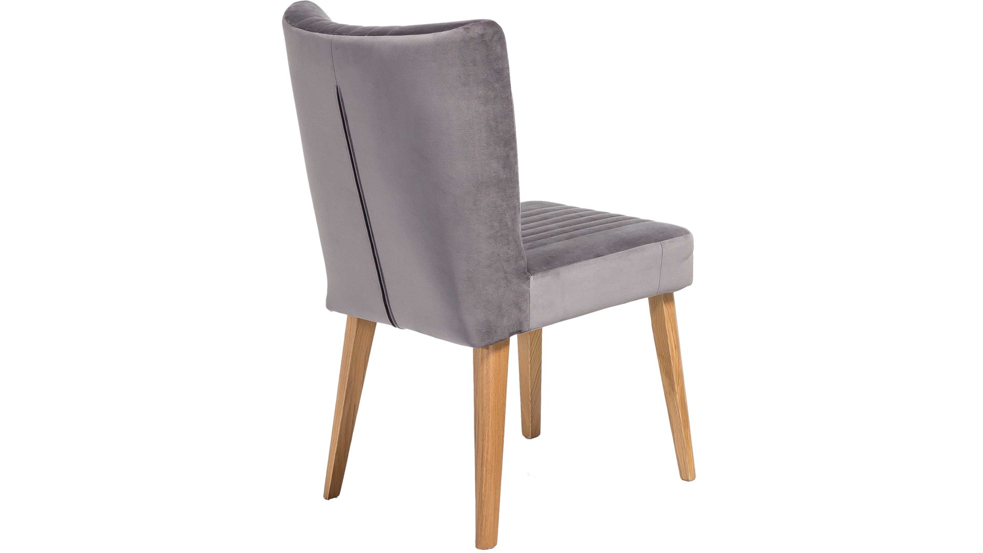 Polsterstuhl Standard furniture factory aus Stoff in Grau Polsterstuhl Jan als Esszimmermöbel einsetzbar grauer Velours Brussels 45 & Eiche