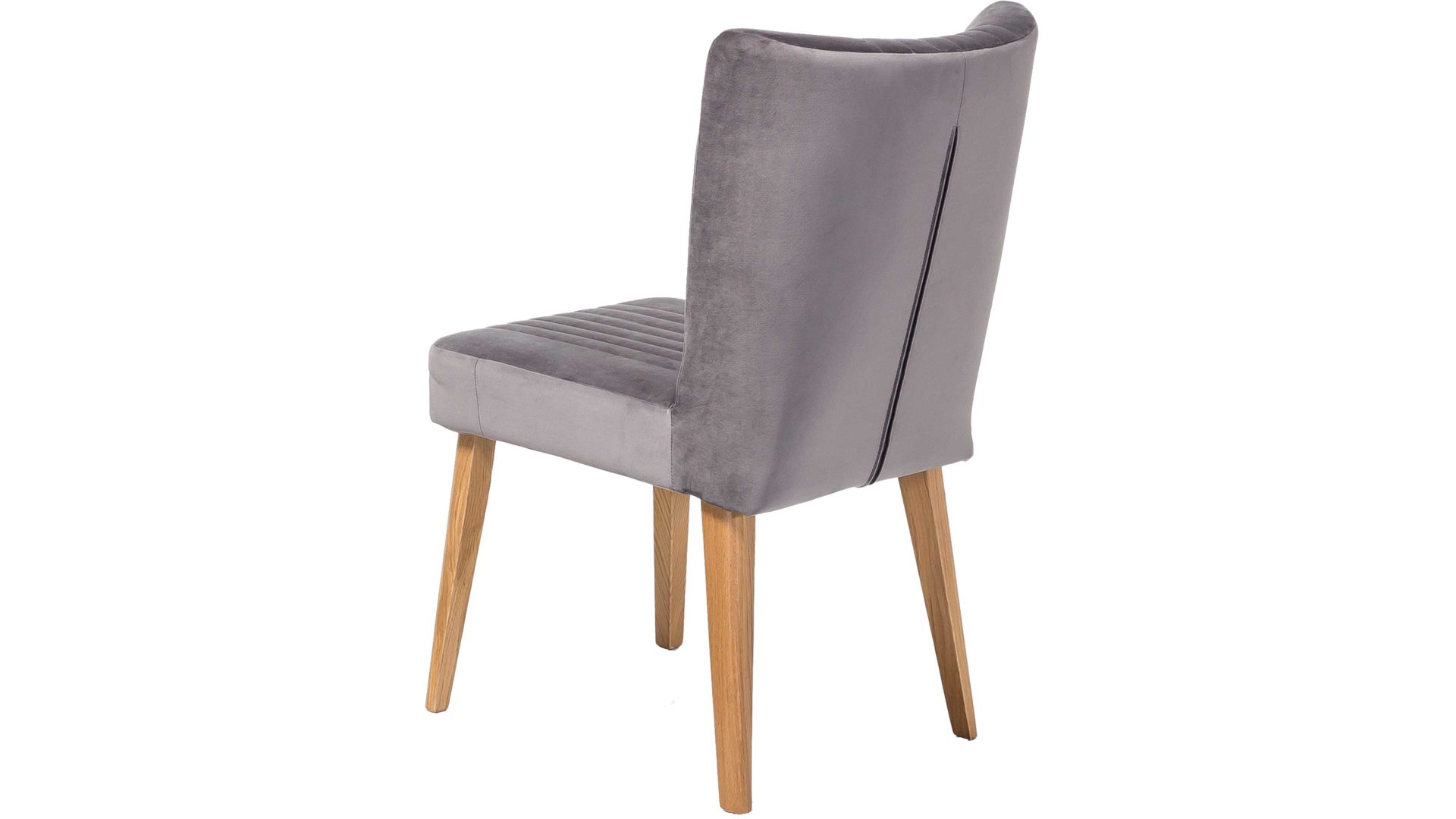 Polsterstuhl Standard furniture factory aus Stoff in Grau Polsterstuhl Jan als Esszimmermöbel einsetzbar grauer Velours Brussels 45 & Eiche