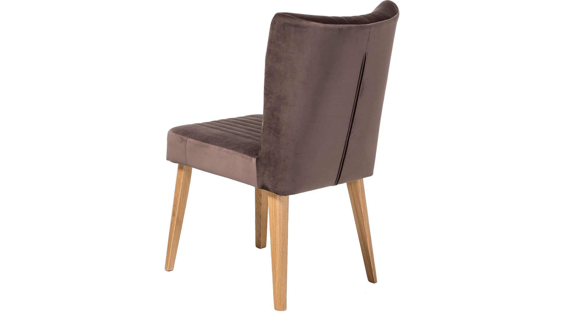 Polsterstuhl Standard furniture factory aus Stoff in Braun Polsterstuhl Jan als bequemes Sitzmöbel brauner Velours Brussels 16 & Eiche