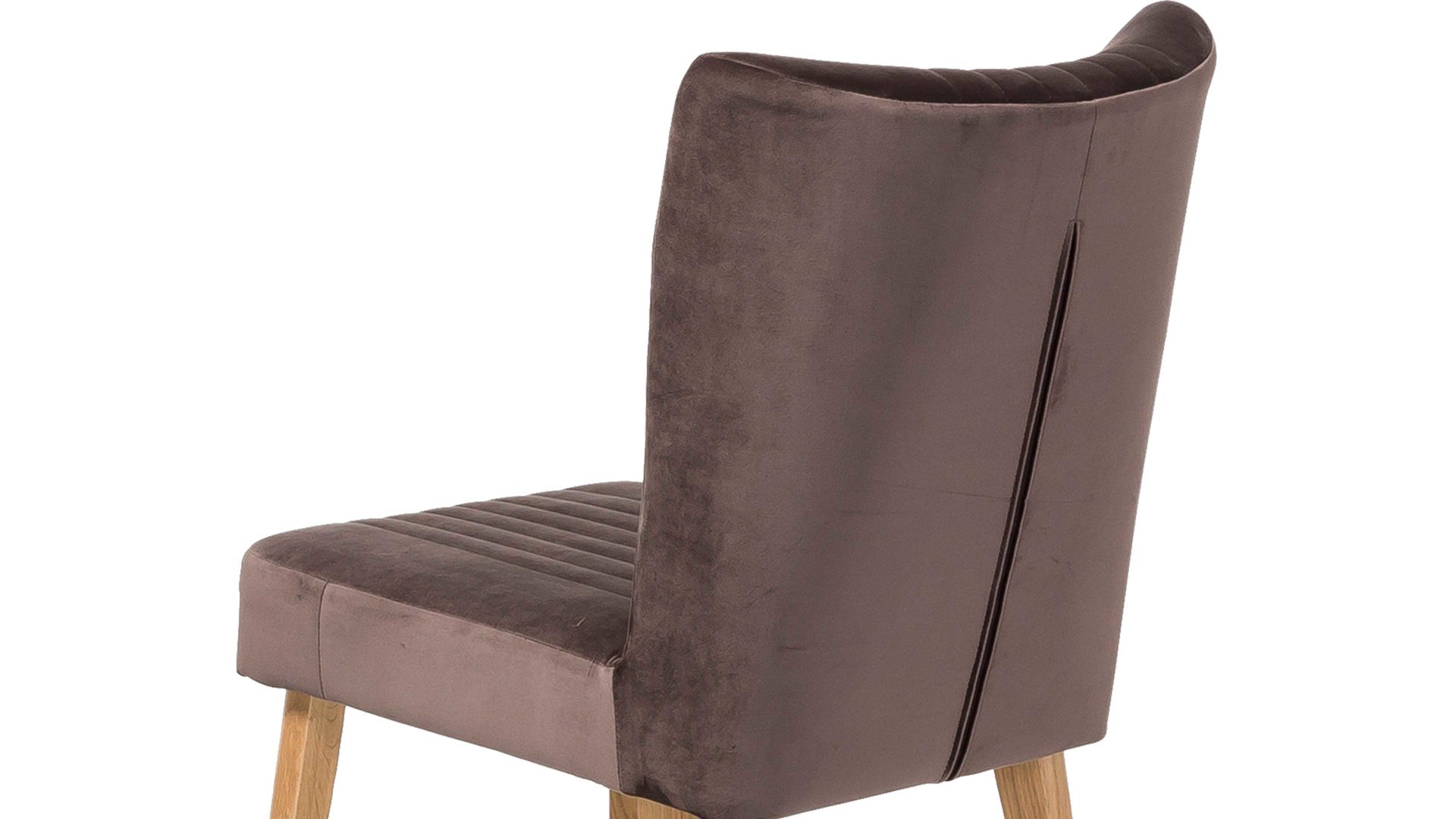 Polsterstuhl Standard furniture factory aus Stoff in Braun Polsterstuhl Jan als bequemes Sitzmöbel brauner Velours Brussels 16 & Eiche