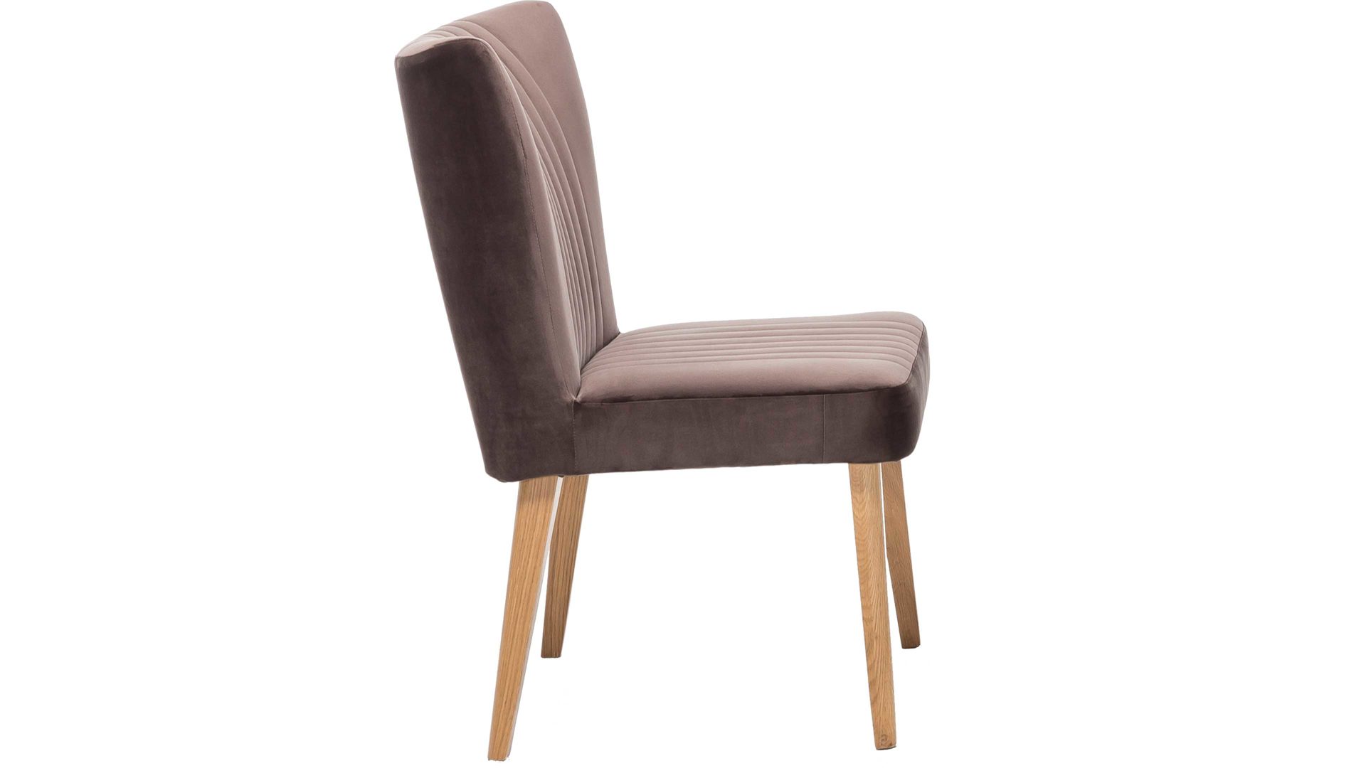 Polsterstuhl Standard furniture factory aus Stoff in Braun Polsterstuhl Jan als bequemes Sitzmöbel brauner Velours Brussels 16 & Eiche