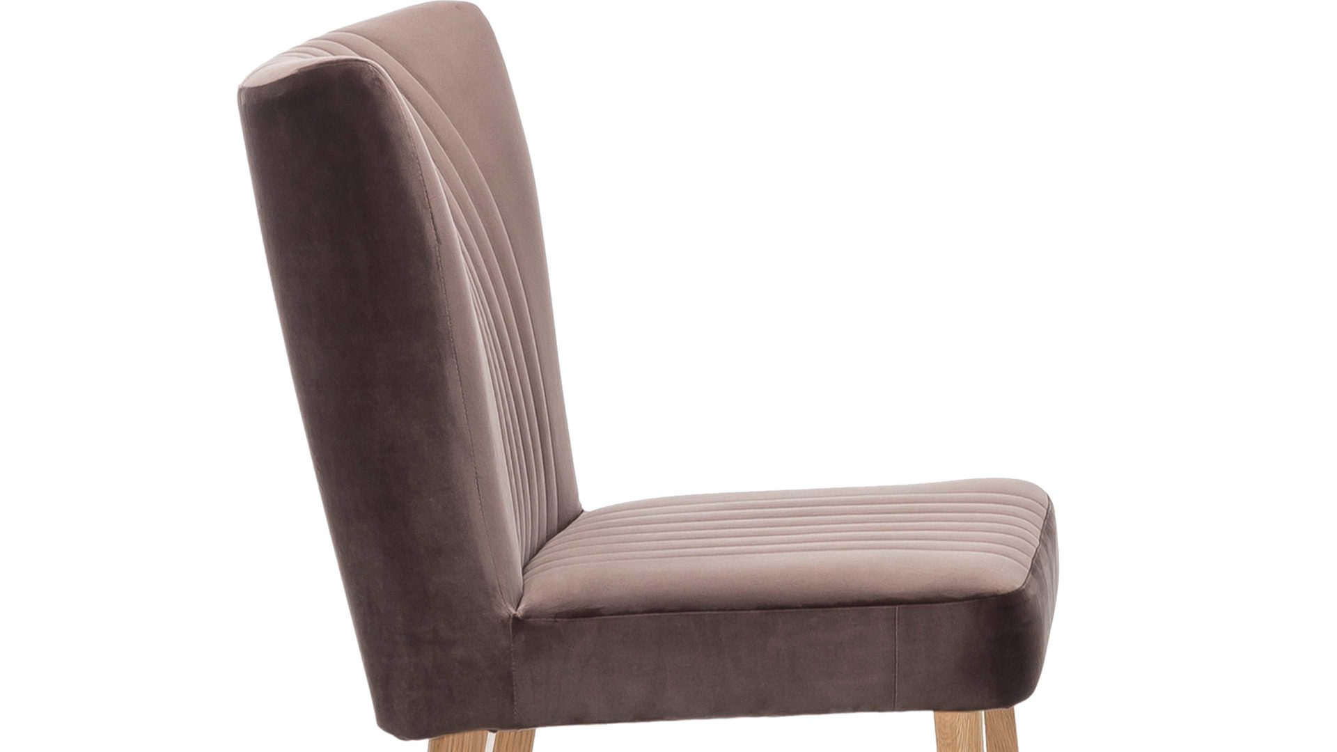 Polsterstuhl Standard furniture factory aus Stoff in Braun Polsterstuhl Jan als bequemes Sitzmöbel brauner Velours Brussels 16 & Eiche