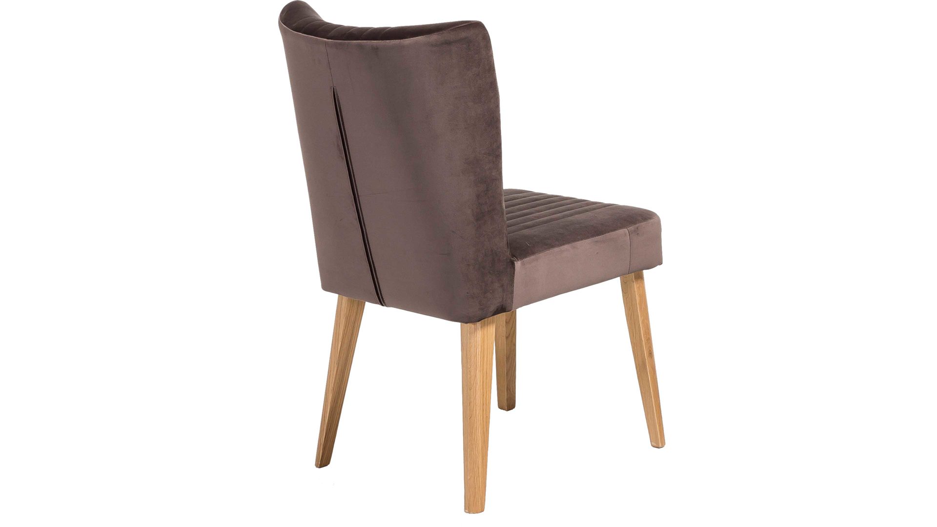 Polsterstuhl Standard furniture factory aus Stoff in Braun Polsterstuhl Jan als bequemes Sitzmöbel brauner Velours Brussels 16 & Eiche
