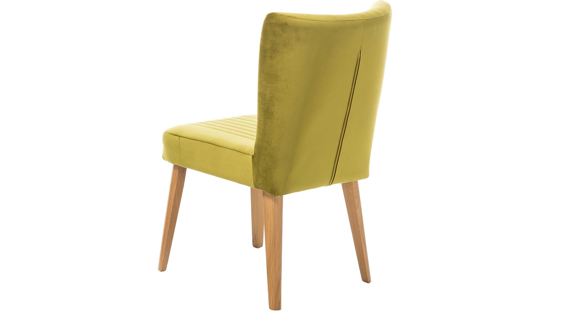 Polsterstuhl Standard furniture factory aus Stoff in Hellgrün Polsterstuhl - Sitzmöbel Jan olivgrüner Velours Brussels 429 & Eiche