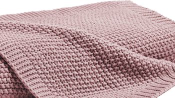 Wohndecke H. g. hahn haustextilien® aus Kunstfaser in Pastell HAHN Strickdecke mauvefarbene Kunstfaser - ca. 130 x 170 cm