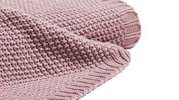 Wohndecke H. g. hahn haustextilien® aus Kunstfaser in Pastell HAHN Strickdecke mauvefarbene Kunstfaser - ca. 130 x 170 cm