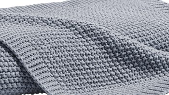 Wohndecke H. g. hahn haustextilien® aus Kunstfaser in Grau HAHN Strickdecke mittelgraue Kunstfaser - ca. 130 x 170 cm