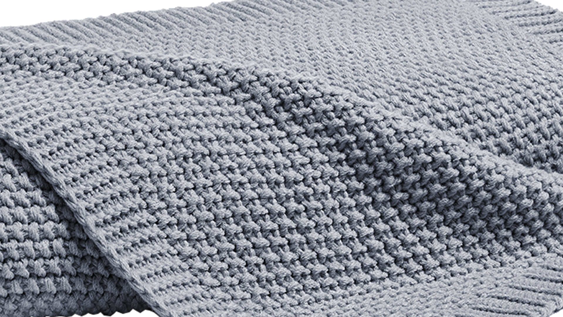 Wohndecke H. g. hahn haustextilien® aus Kunstfaser in Grau HAHN Strickdecke mittelgraue Kunstfaser - ca. 130 x 170 cm