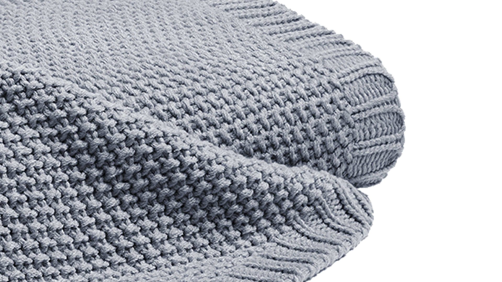 Wohndecke H. g. hahn haustextilien® aus Kunstfaser in Grau HAHN Strickdecke mittelgraue Kunstfaser - ca. 130 x 170 cm