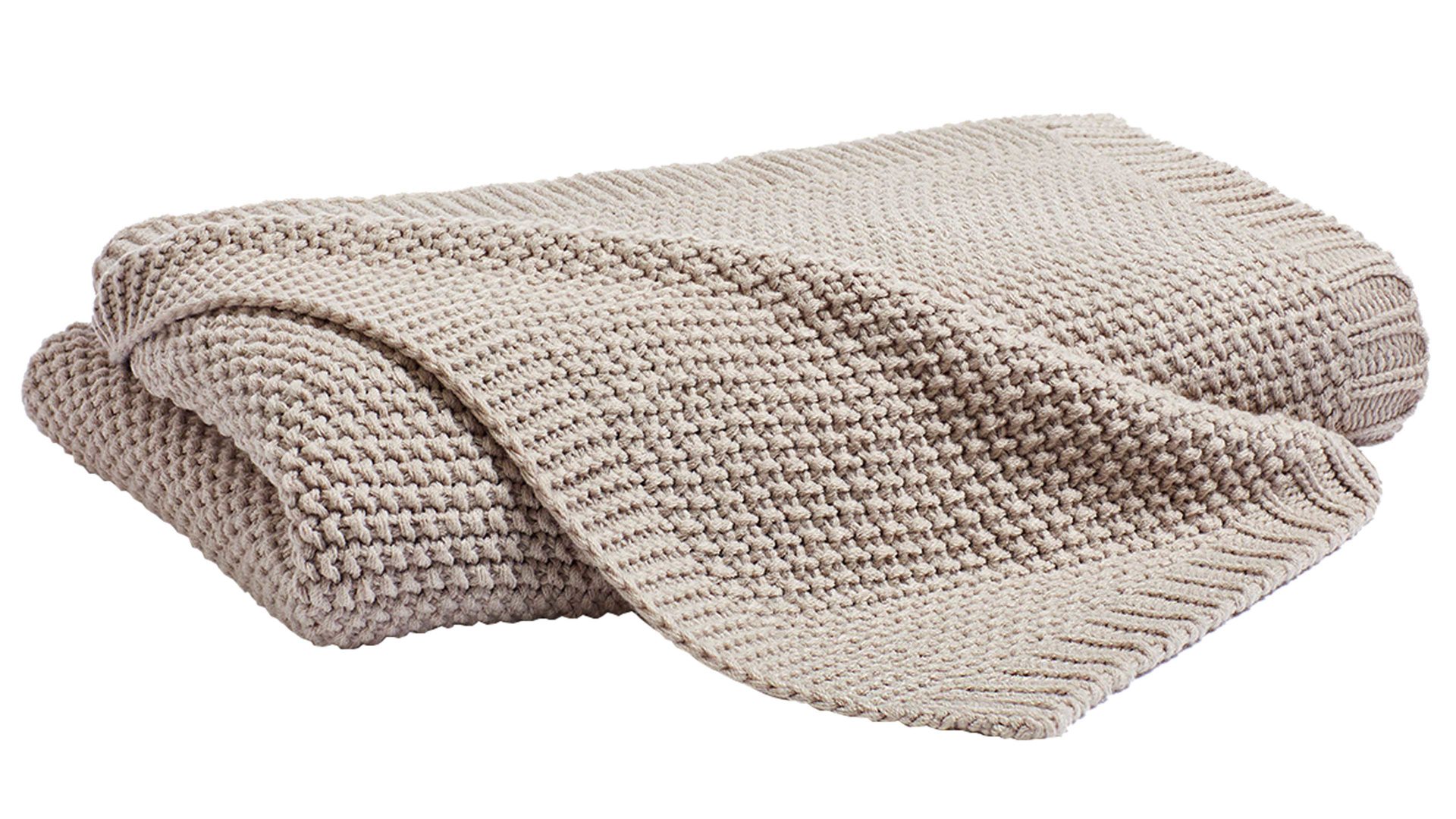 Wohndecke H. g. hahn haustextilien® aus Kunstfaser in Beige Strickdecke naturfarbene Kunstfaser - ca. 130 x 170 cm